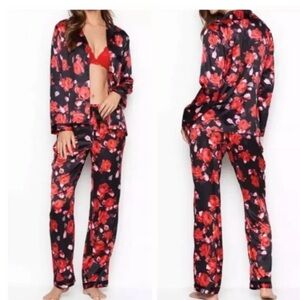 Victoria’s Secret Satin “Afterhours” Floral Roses Pajamas